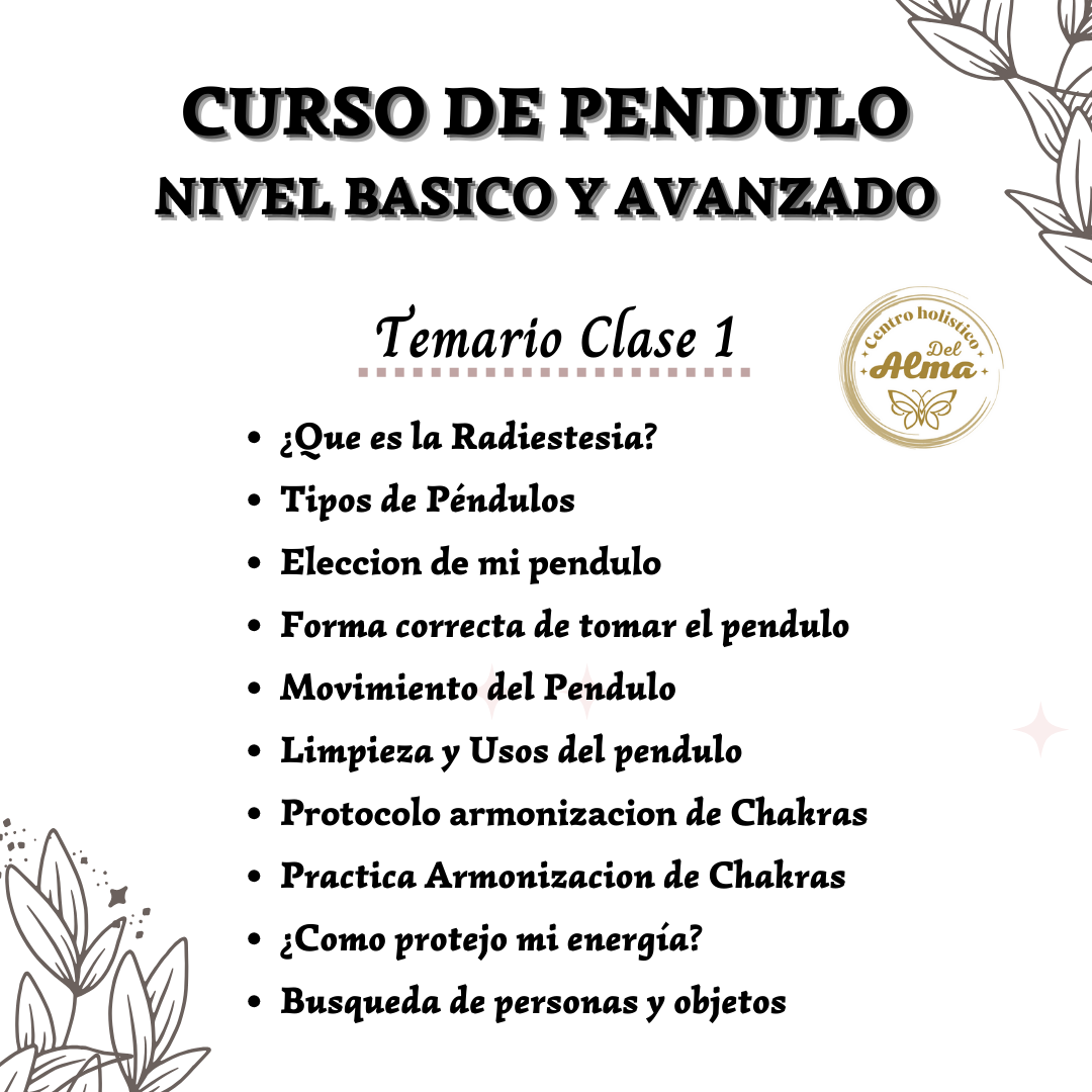 Curso Pendulo Nivel basico y avanzado